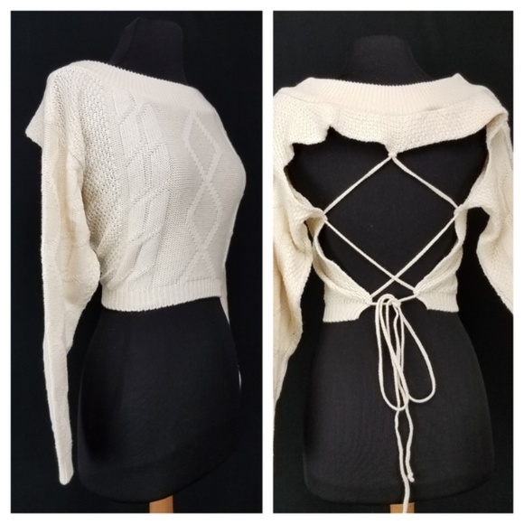 Beverly Hills II Sweaters - NEW Beverly Hills II Cropped Sweater Strappy Back